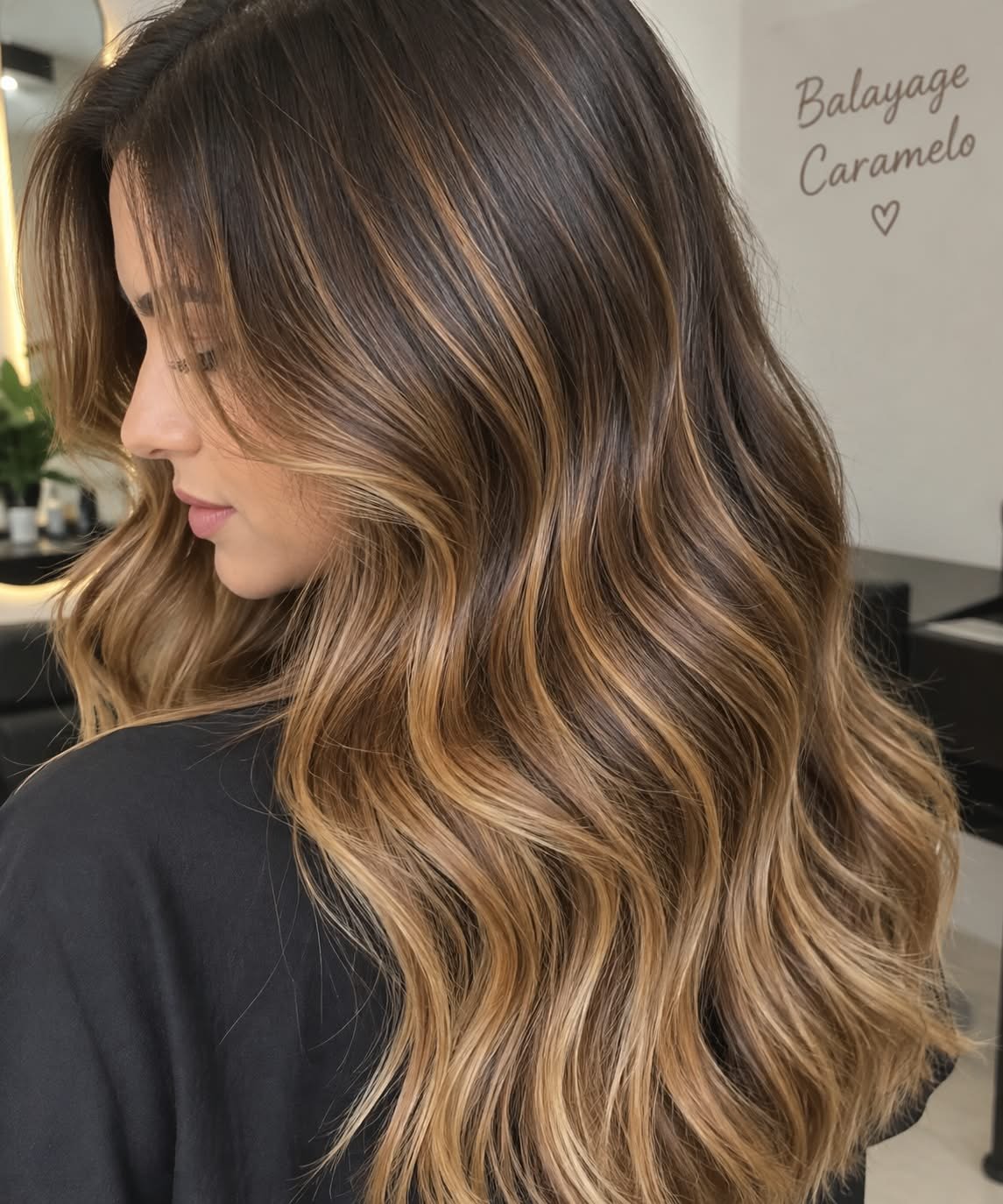Balayage caramelo realizado en Shekinah