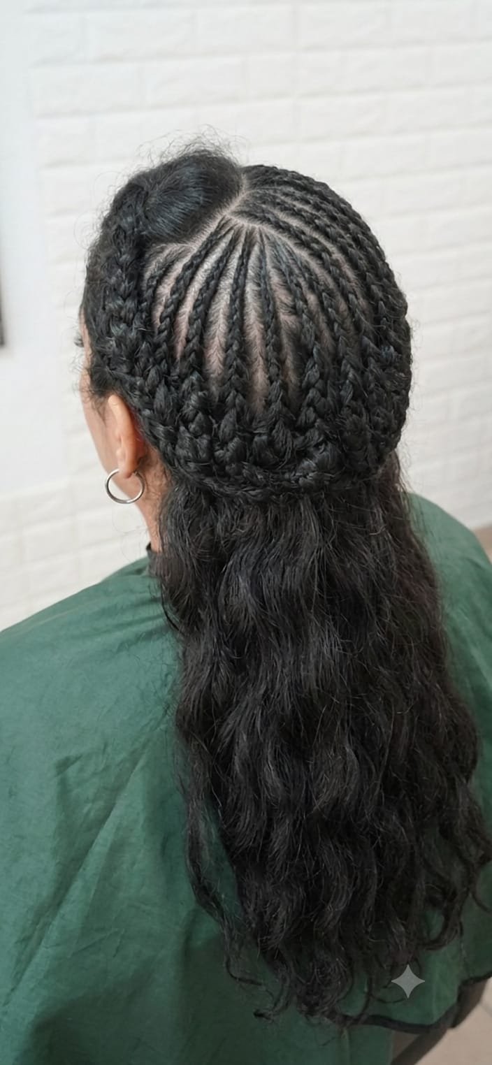 Trenzas y peinado realizados en Shekinah