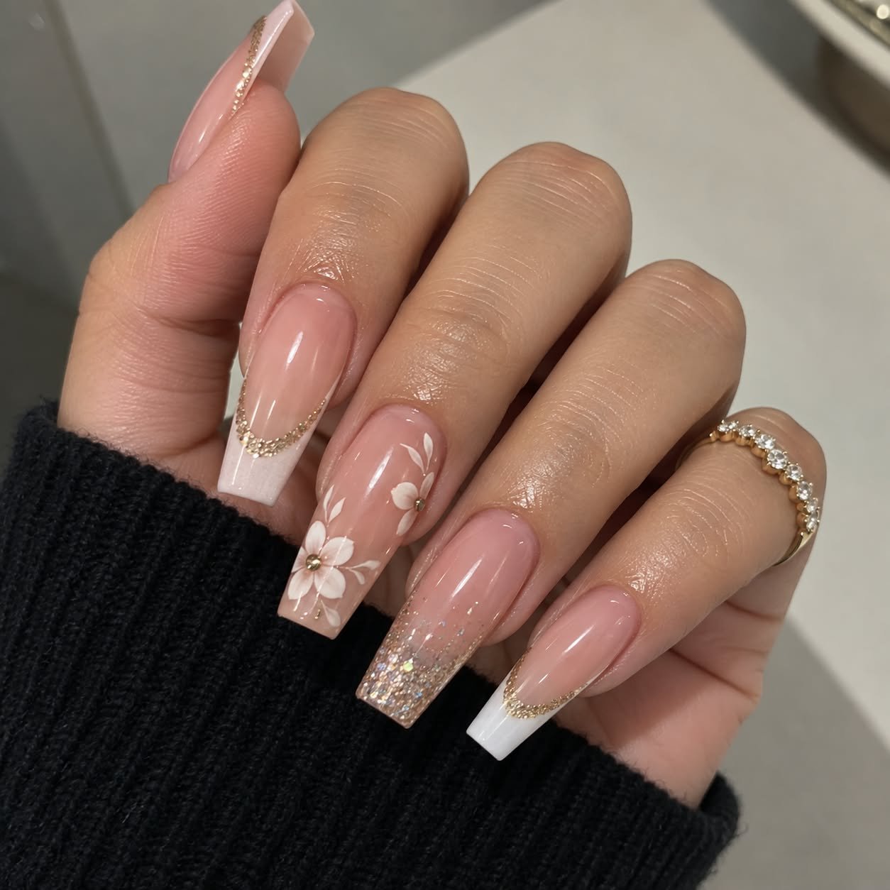 Diseño de uñas acrílicas realizado en Shekinah